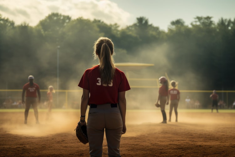 Softball team on the field.